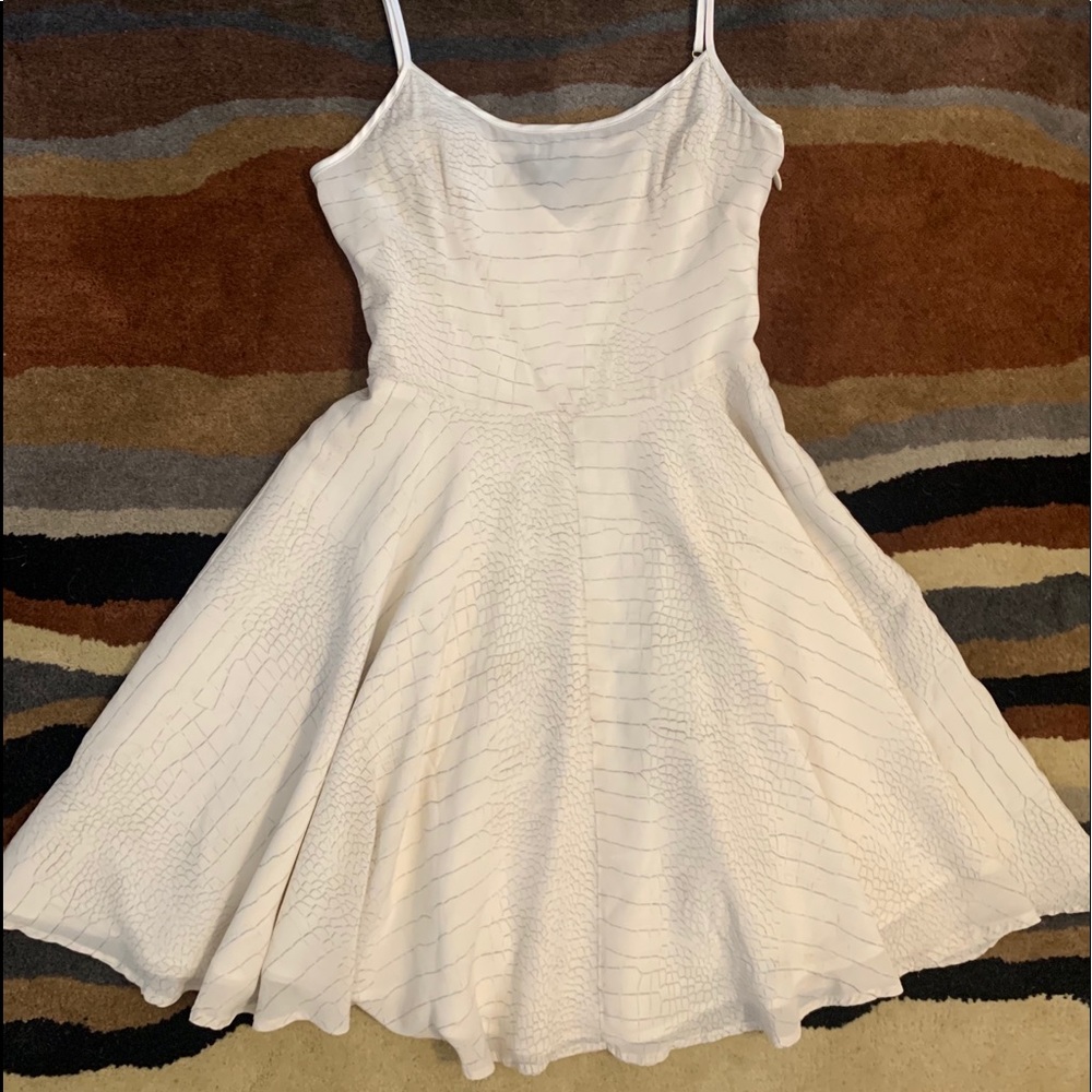 Bebe Silk Mini Snake Skin Print Dress Ivory Size 2